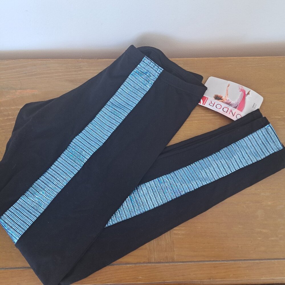 Mondor skating pants Xl 6712 black ice blue New NWT women XL